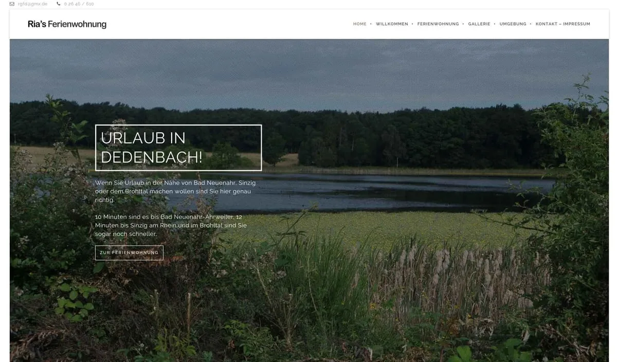 Website von Rias Ferienwohnung